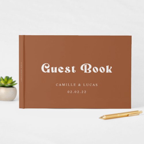 Retro Terracotta wedding guest book