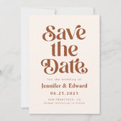 Retro Terracotta Wedding  Save The Date (Front)