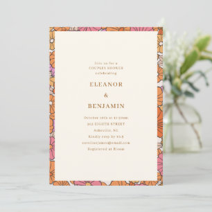 Retro Terracotta Yellow Fall Coed Couples Shower Invitation
