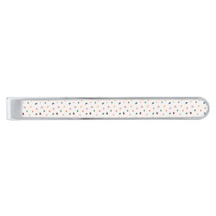 Retro Terrazzo Print Silver Tie Bar 