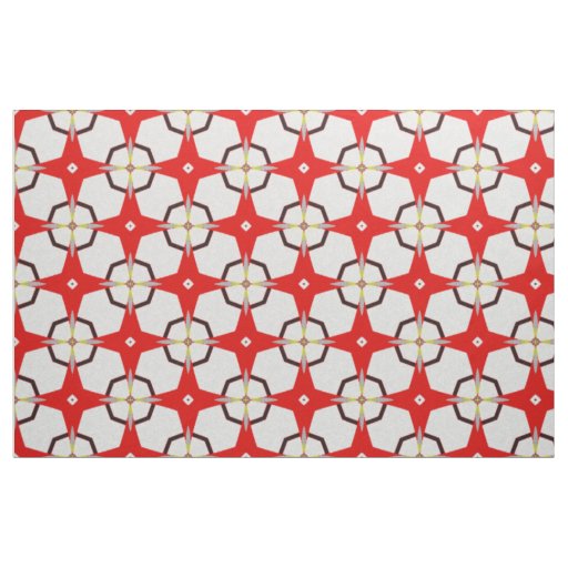 Retro Test Pattern Red Black White Pattern Fabric
