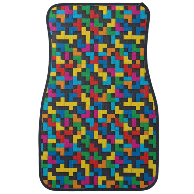 Retro Tetris Blocks Seamless Pattern Car Floor Mat (Front)