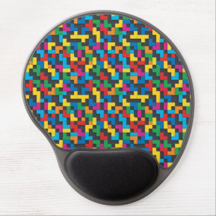 Retro Tetris Blocks Seamless Pattern Gel Mouse Pad