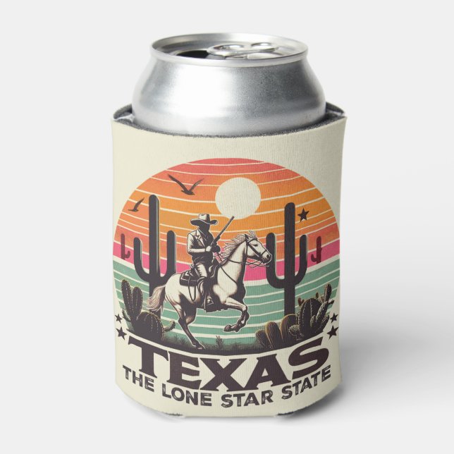 Retro Texas Can Cooler (Can Front)