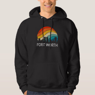 Retro Texas Fort Worth Skyline Vintage Urban Skysc Hoodie