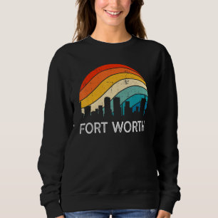 Retro Texas Fort Worth Skyline Vintage Urban Skysc Sweatshirt