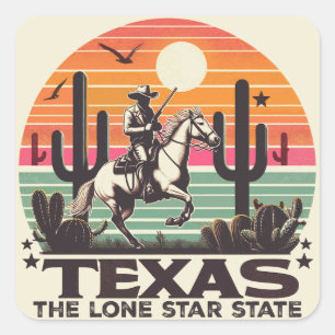 Retro Texas Square Sticker