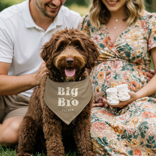 Retro Text Custom Color Big Bro Brother Name Pet Bandana Collar