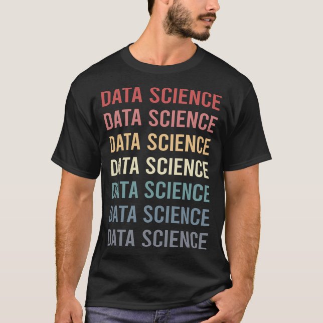 Retro Text Data Science T-Shirt (Front)