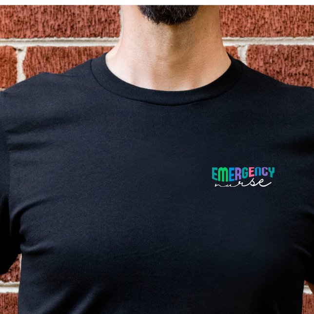 Retro Text Wavy Emergency Male Nurse T-Shirt (Creator Uploaded)