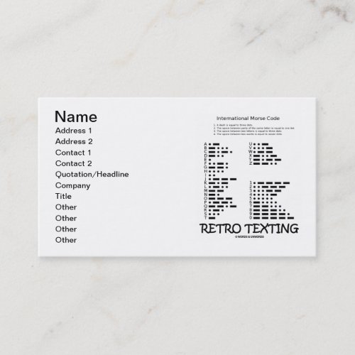 Retro Texting (International Morse Code) Business Card