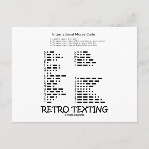 Retro Texting Internatonal Morse Code Postcard