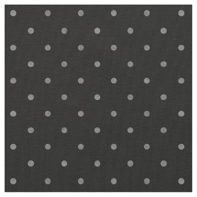 Retro textured black grey small polka dots pattern fabric (Close Up)