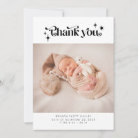 Retro Thank You Birth Announcement Card