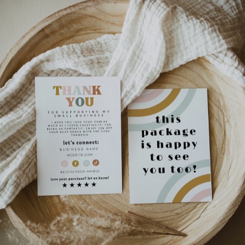Retro Thank You Card Template For Small Business