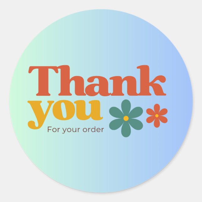 Retro Thank You Sticker (Front)