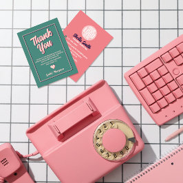 Retro "Thank You" Typography Cool Color Scheme Business Card
