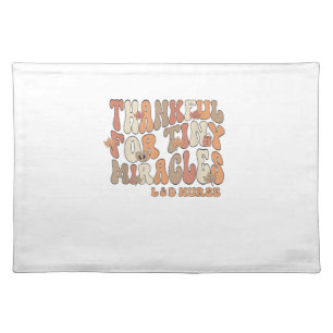 Retro Thankful For Tiny Miracles Thanksgiving Labo Cloth Placemat