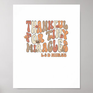 Retro Thankful For Tiny Miracles Thanksgiving Labo Poster