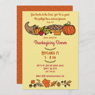 Retro Thanksgiving Bible Verse Invitation