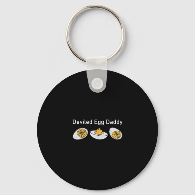 Retro Thanksgiving Deviled Egg Daddy Funny  Keychain (Front)