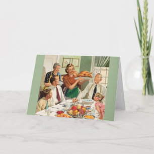 Retro Thanksgiving Dinner Greeting Card