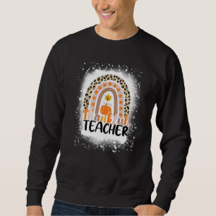 Retro Thanksgiving Teacher Thankful Teacher Rainbo Sweatshirt