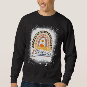 Retro Thanksgiving Teacher Thankful Teacher Rainbo Sweatshirt