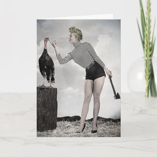 Retro Thanksgiving Turkey Card (Front)