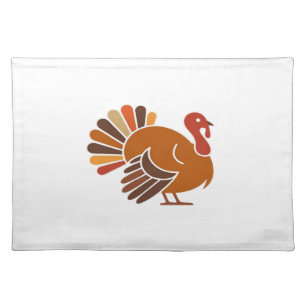 Retro Thanksgiving Turkey – Fall Harvest Design Cl Cloth Placemat
