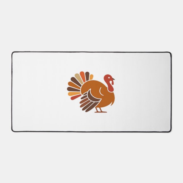 Retro Thanksgiving Turkey – Fall Harvest Design Cl Desk Mat (Front)