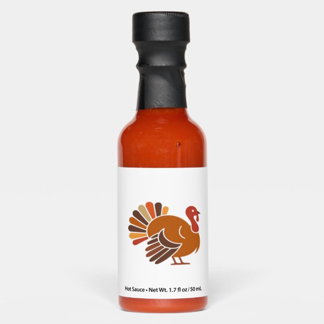 Retro Thanksgiving Turkey � Fall Harvest Design Cl Hot Sauces (Front)