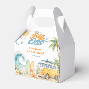 Retro The Big One Surf Beach 1st Birthday Favor Boxes
