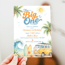 Retro The Big One Surf Beach 1st Birthday