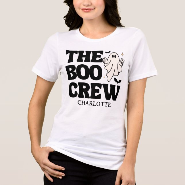  Retro The Boo Crew Spooktacular Halloween Tri-Blend Shirt (Front)