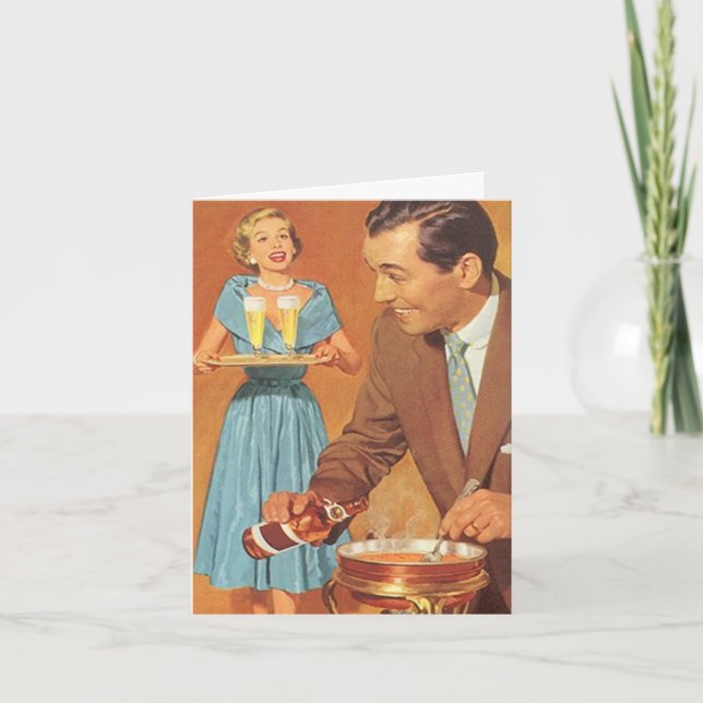 Retro The couple that parties together stays tog Card (Front)