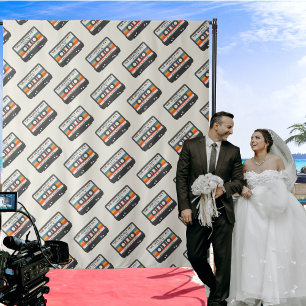 Retro The Greatest Hit Cassette Pattern Wedding Tapestry