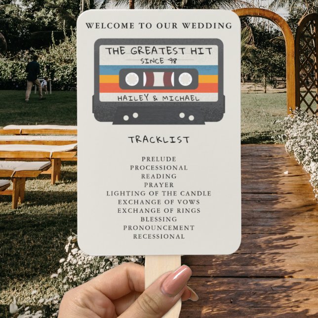 Retro The Greatest Hit Cassette Wedding Program Hand Fan (Retro The Greatest Hit Cassette Wedding Program Hand Fan
)