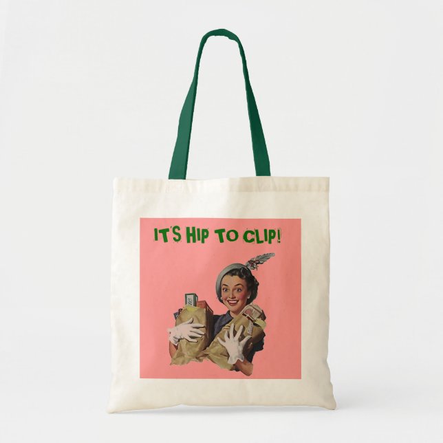 RETRO THE HAPPY COUPON CLIPPER BAGS TOTE BAG (Front)