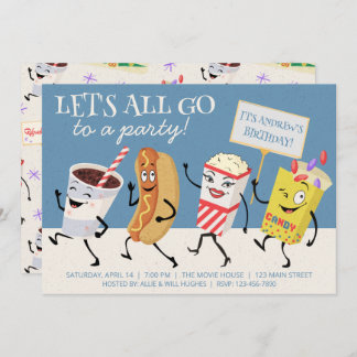 Retro Theater Let's All Go to a Party Invitation