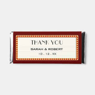 Retro Theater Marquee Sign Thank You Wedding Hershey Bar Favors