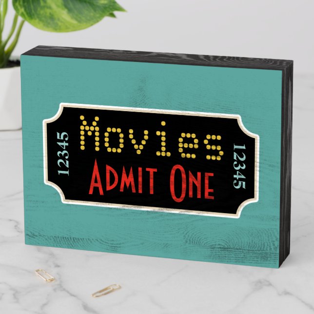 Retro Theater Movie Ticket Cinema Art Sign (In Situ Horizontal)