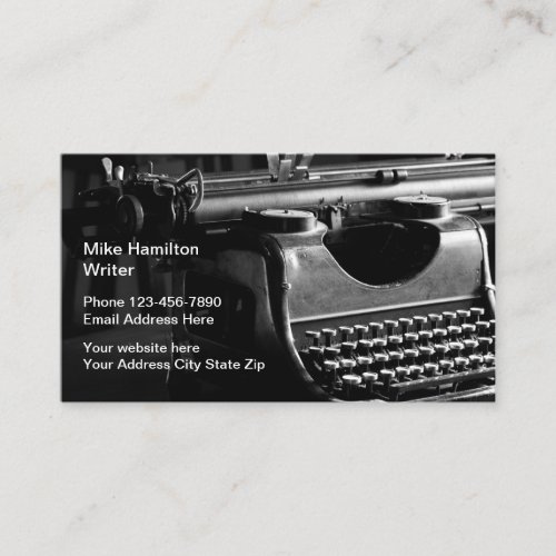 Retro Theme Old Time Writer Typewriter Business Card