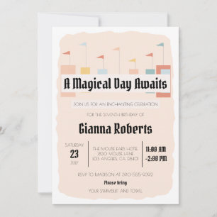 Retro Theme Park, Vintage Carnival Birthday Invitation