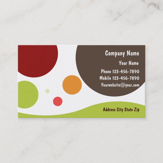 Retro Themed Business Cards (Front)