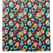 Retro themed Shower Curtain
