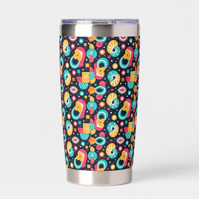 Retro Themed Water Bottle Insulated Tumbler (Front)