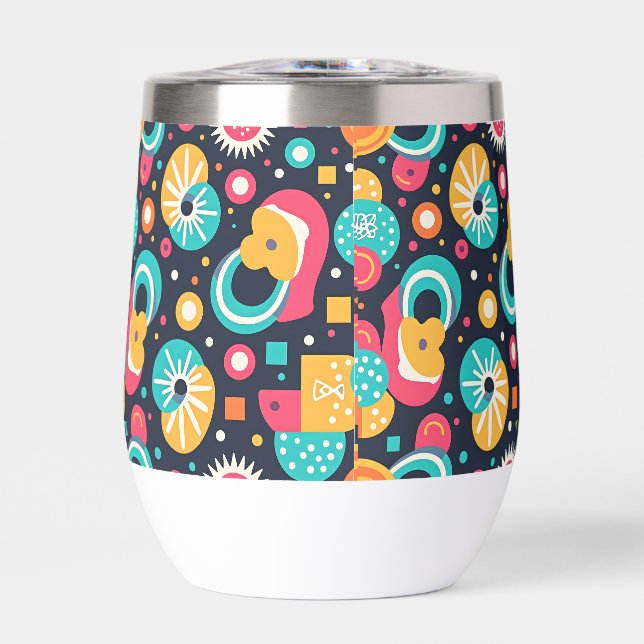 Retro Themed Water Bottle Insulated Tumbler (Front)