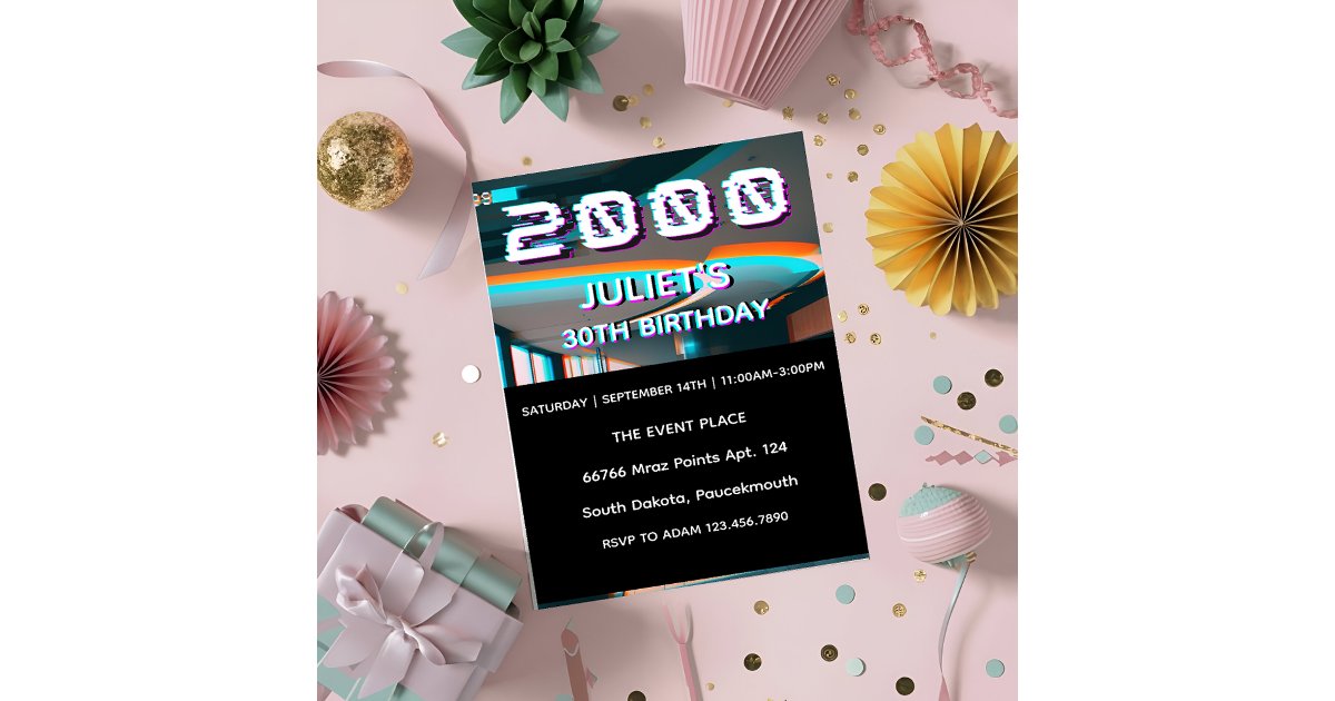 retro thirty 2000s party 30th birthday invitation | Zazzle