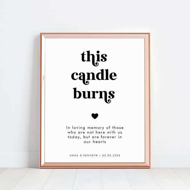 Retro This Candle Burns Wedding in Memory Sign (Creator Uploaded)